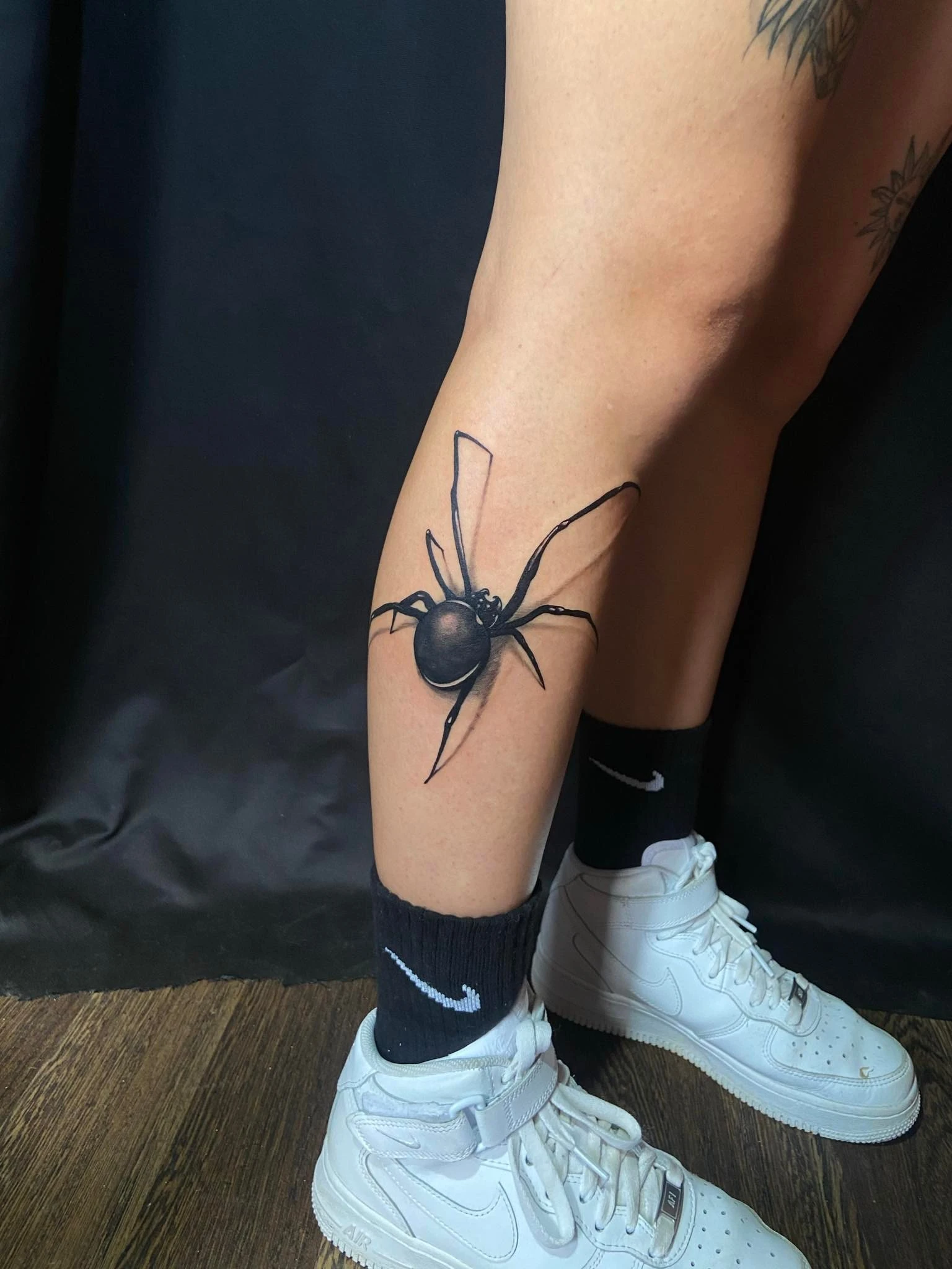 tatuaje de araña en perspectiva